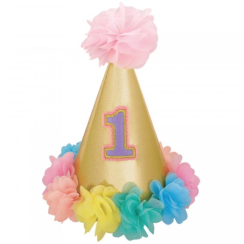 1st Birthday PomPom Party Hat