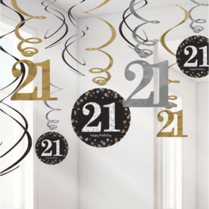 Birthday Swirl Decorations 21st
