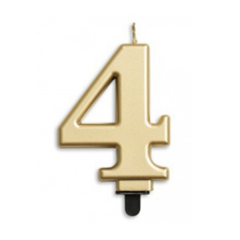 Candle #4 Gold Metallic