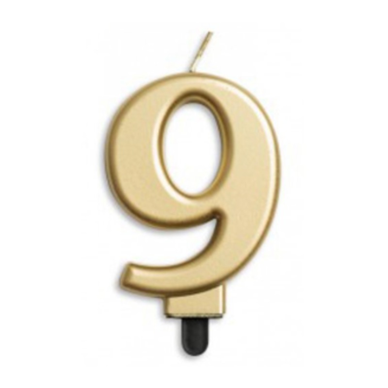 Candle #9 Gold Metallic