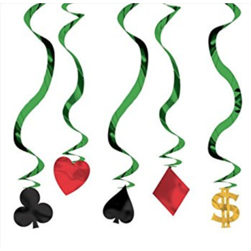 Casino Hanging Swirl Decorations
