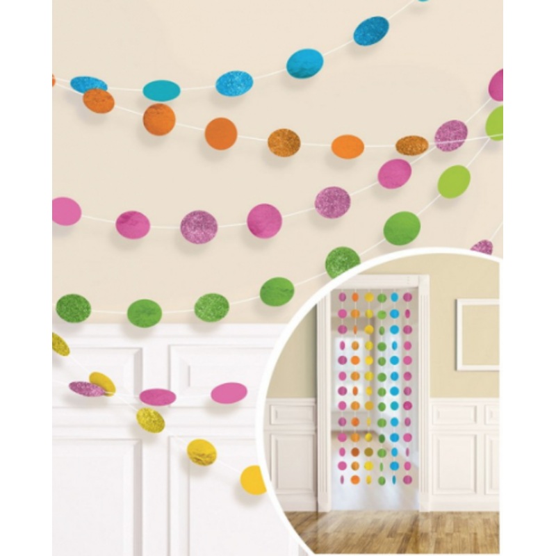 Hanging Dot Decorations Rainbow