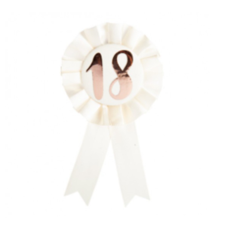 Rosette Badge Rose Gold/ Ivory 18th