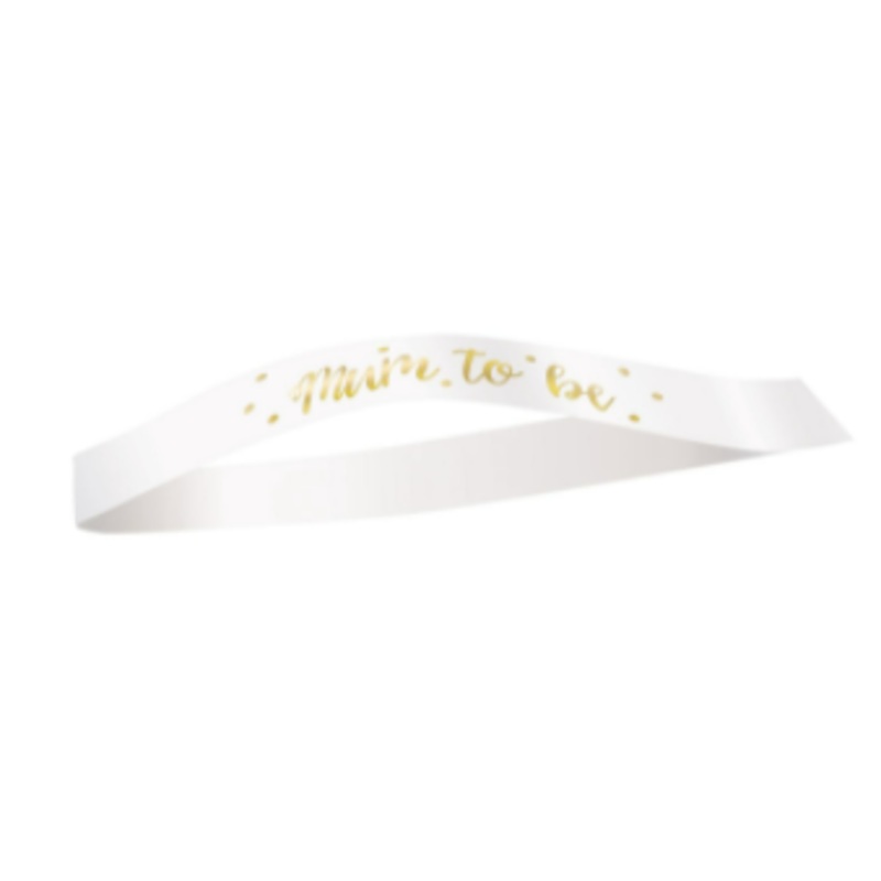 Sash Mum To Be White/Gold