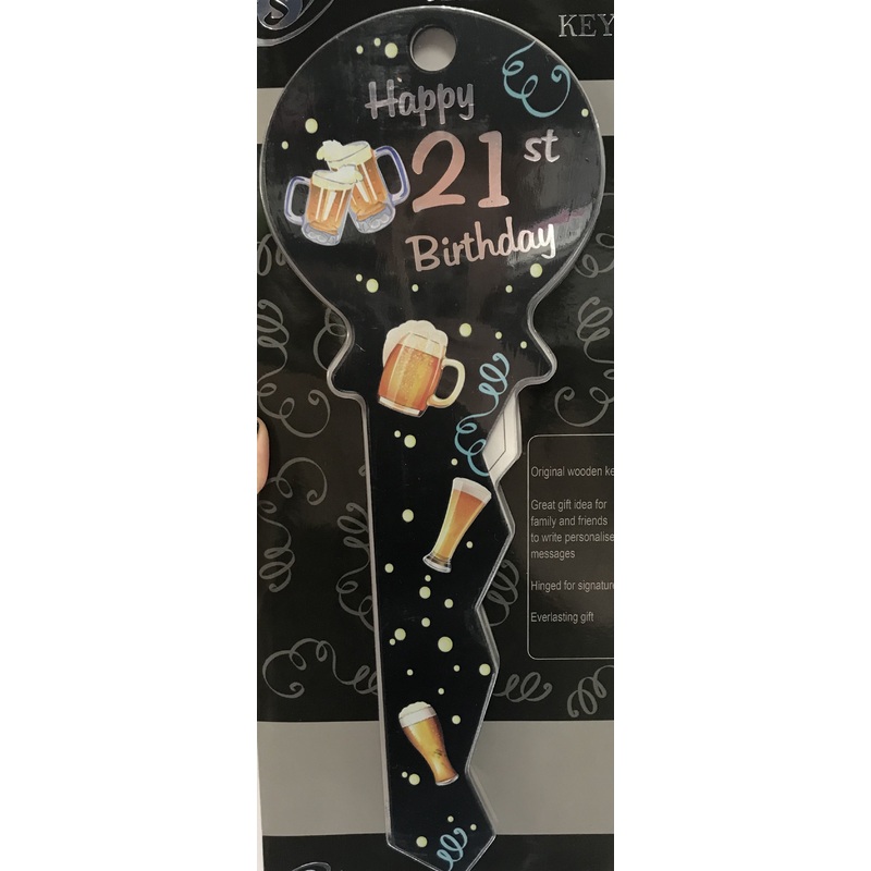 Signature Key 21st Birthday Beer Glasses