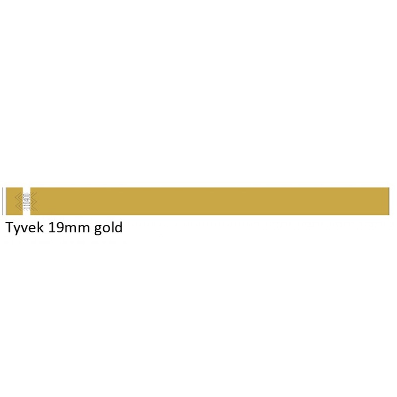 Wristbands Tyvek 19mm Gold