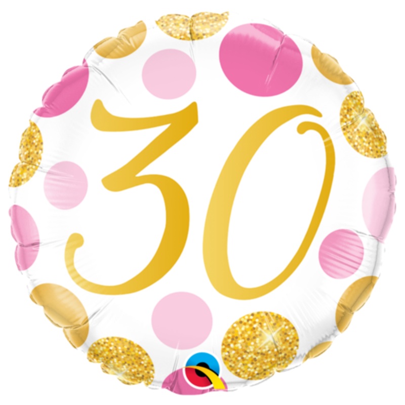 30 Pink & Gold Dots
