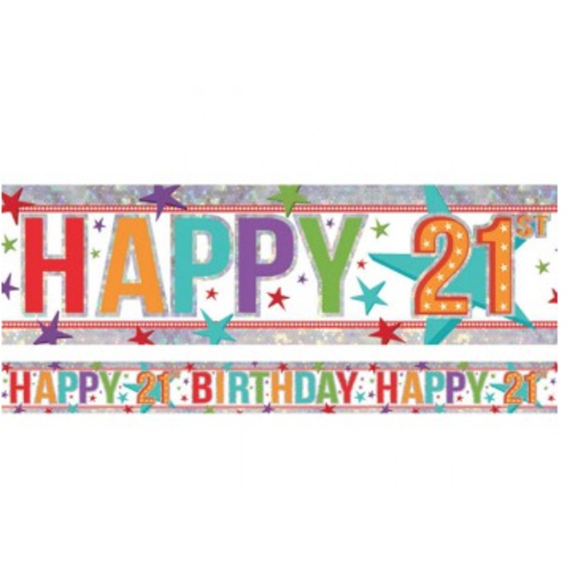 Banner Happy 21st Birthday Foil