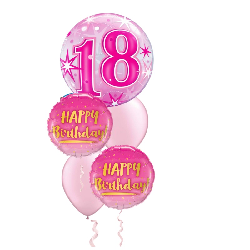 Eighteen Starburst Birthday Pink