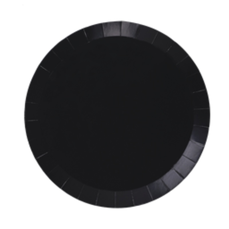 Paper Party Paper Round Dinner Plate 9" Black - 20pk