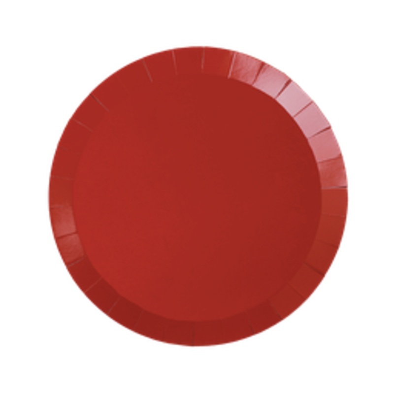Paper Party Paper Round Snack Plate 7" Cherry - 20pk