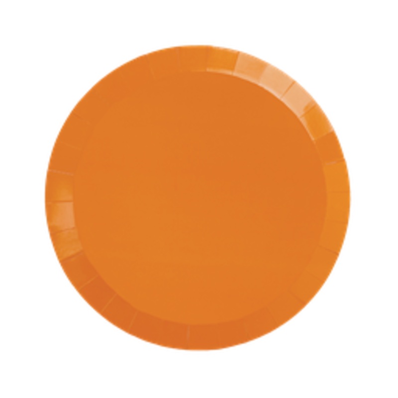 Paper Party Paper Round Snack Plate 7" Tangerine - 20pk