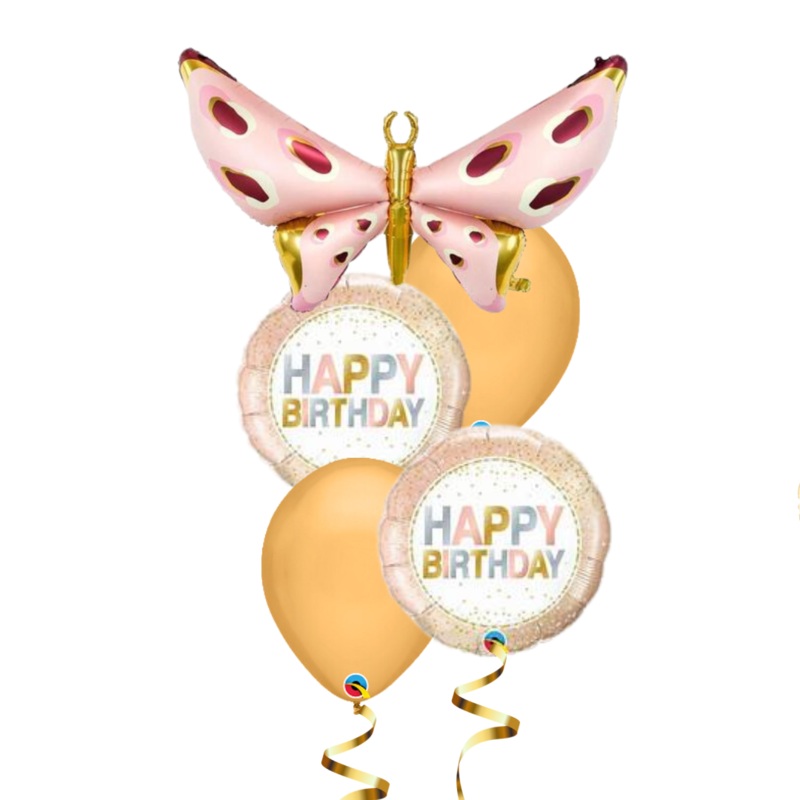 Pink Butterfly Happy Birthday