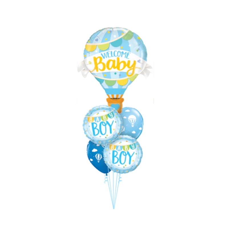 Welcome Baby Boy Hot Air Balloon