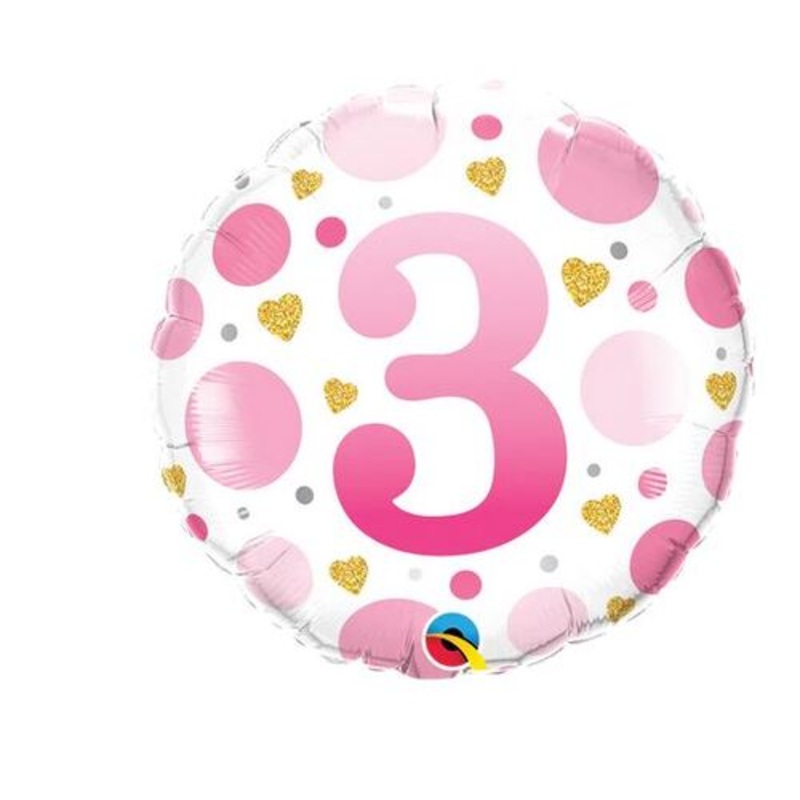 3 Polka Dot Pink 45cm