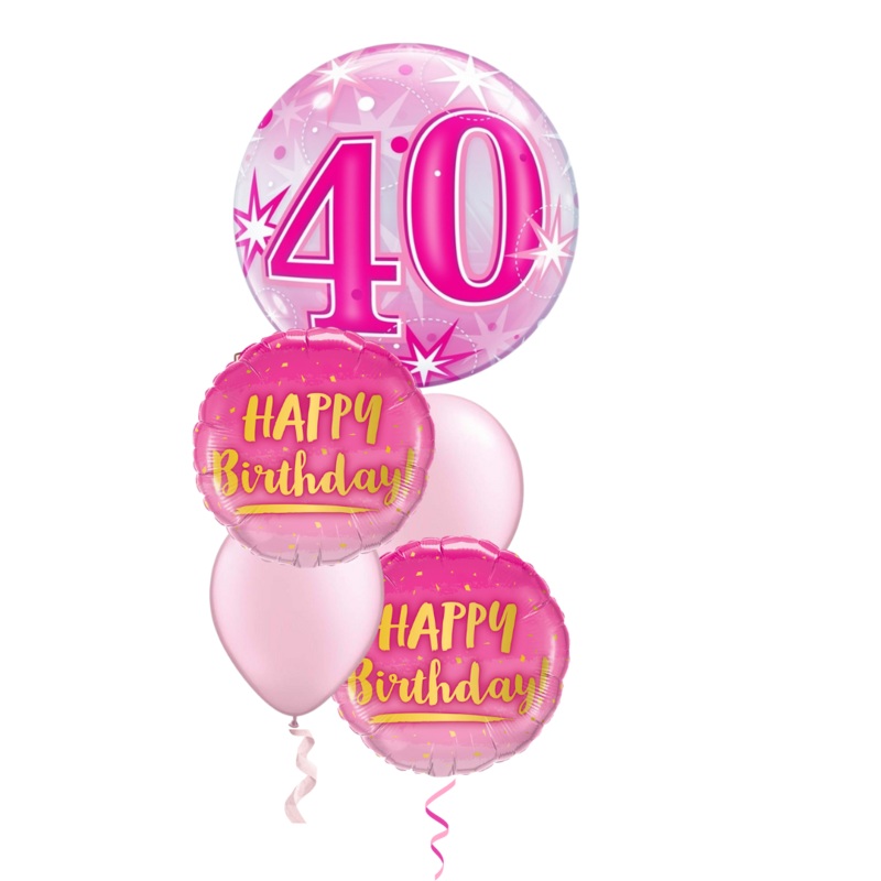 Forty Starburst Birthday Pink