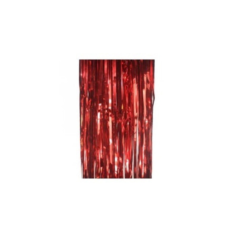 Metallic Curtain Apple Red
