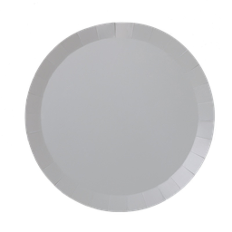 Paper Party Paper Round Dinner Plate 9" Cool Grey - 20pk