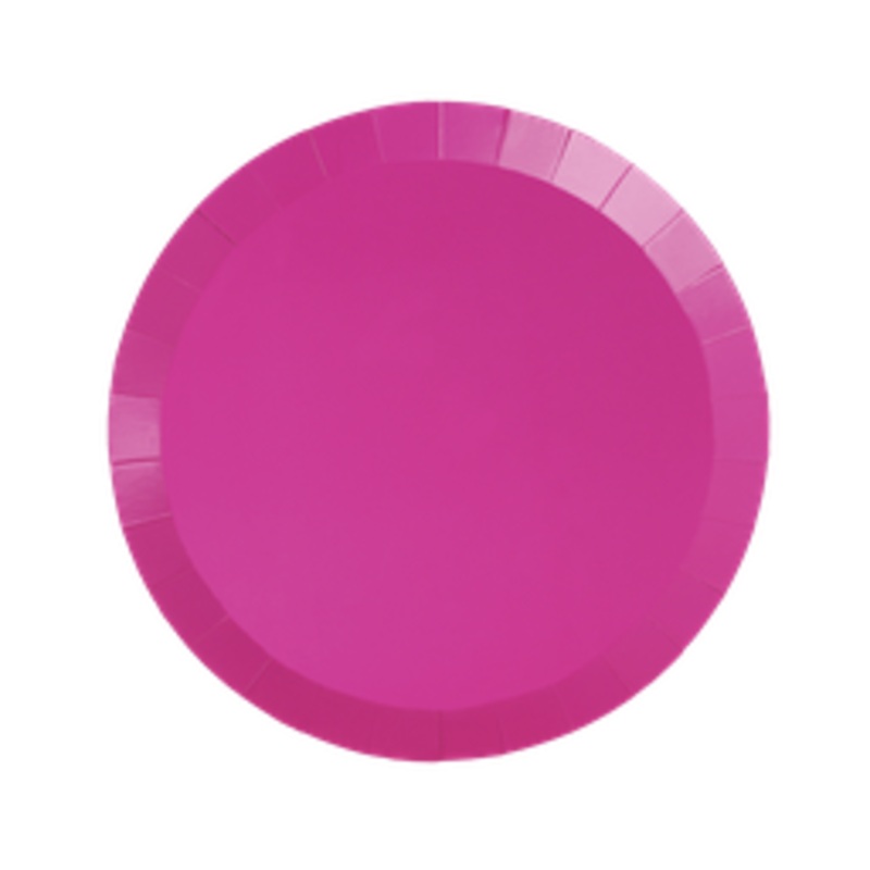 Paper Party Paper Round Snack Plate 7" Flamingo - 20pk