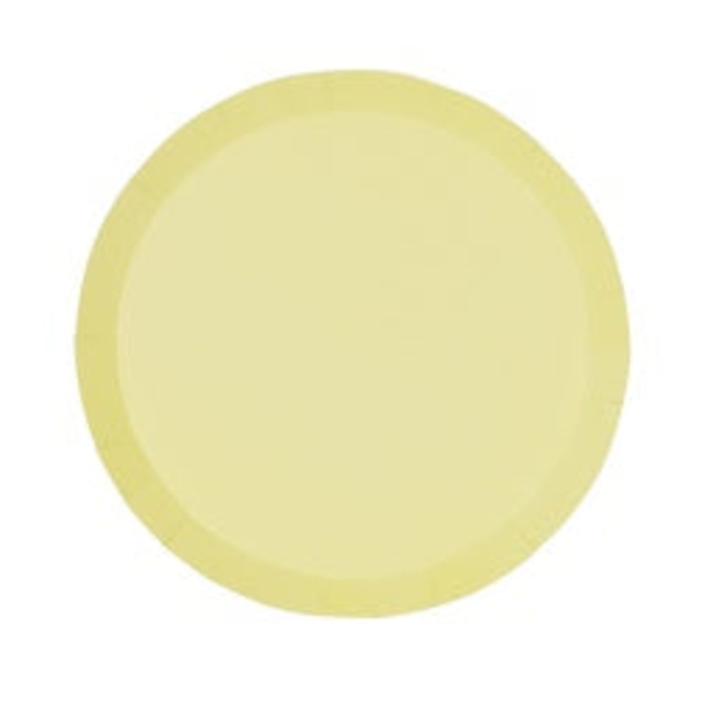 Paper Party Paper Round Snack Plate 7" Pastel Yellow - 20pk
