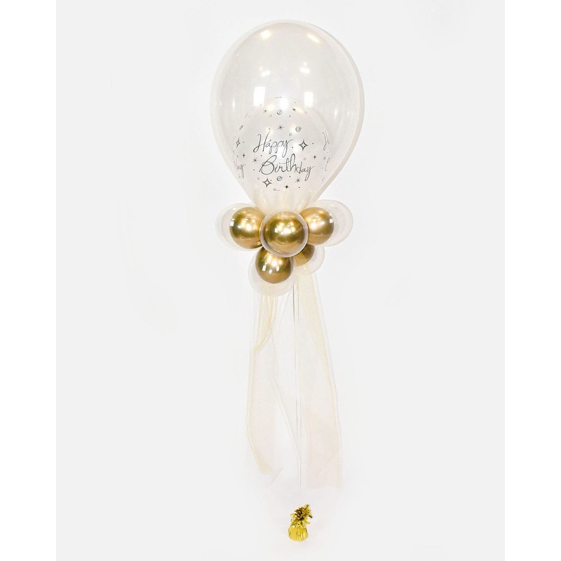 Gold Birthday Balloon Centerpiece