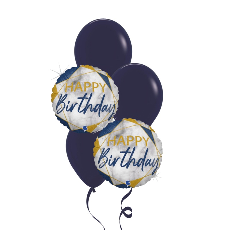 Happy Birthday Navy & Gold