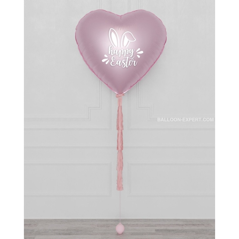 Happy Easter Pink Giant Heart Balloon