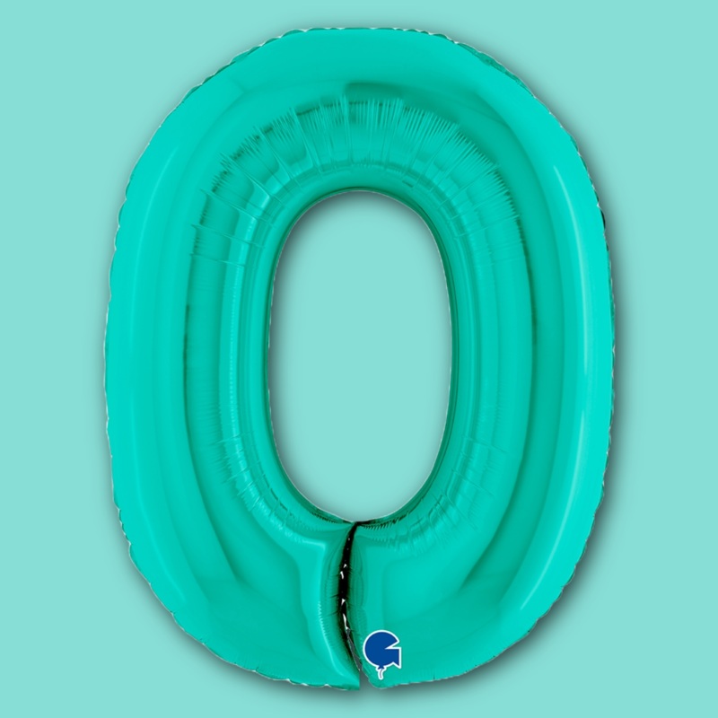 Number 0 Tiffany 40" Foil Balloon Packaged