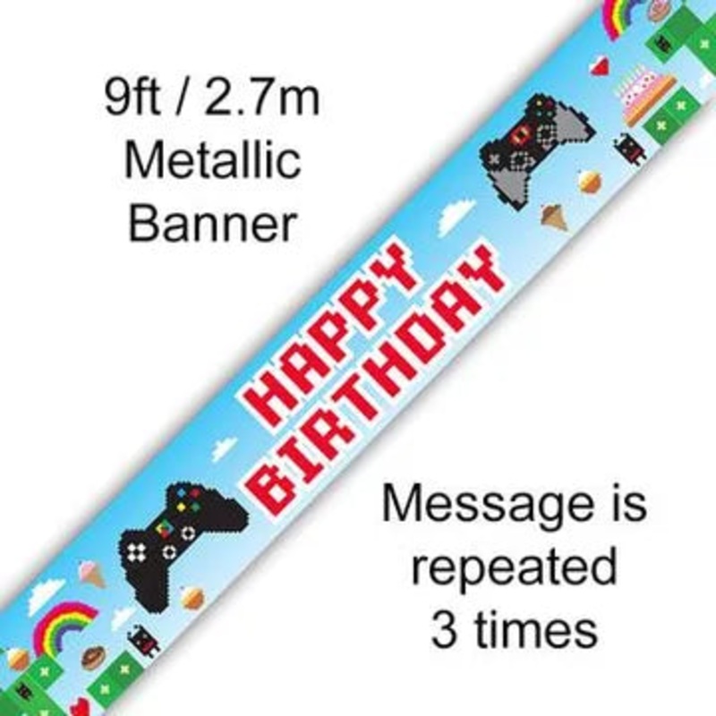 Oaktree 9ft Banner Blox Game Birthday Holographic
