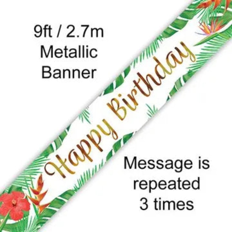 Oaktree 9ft Banner Tropical Birthday