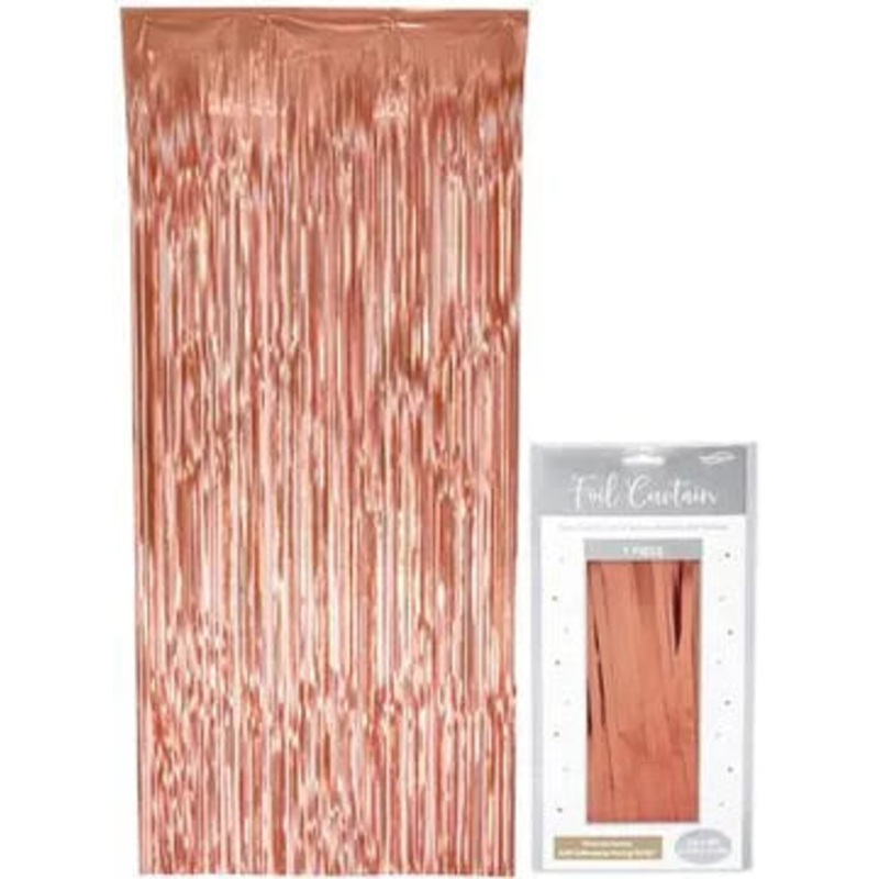 Oaktree Foil Door Curtain 0.90m x 2.40m Matte Metallic Rose Gold