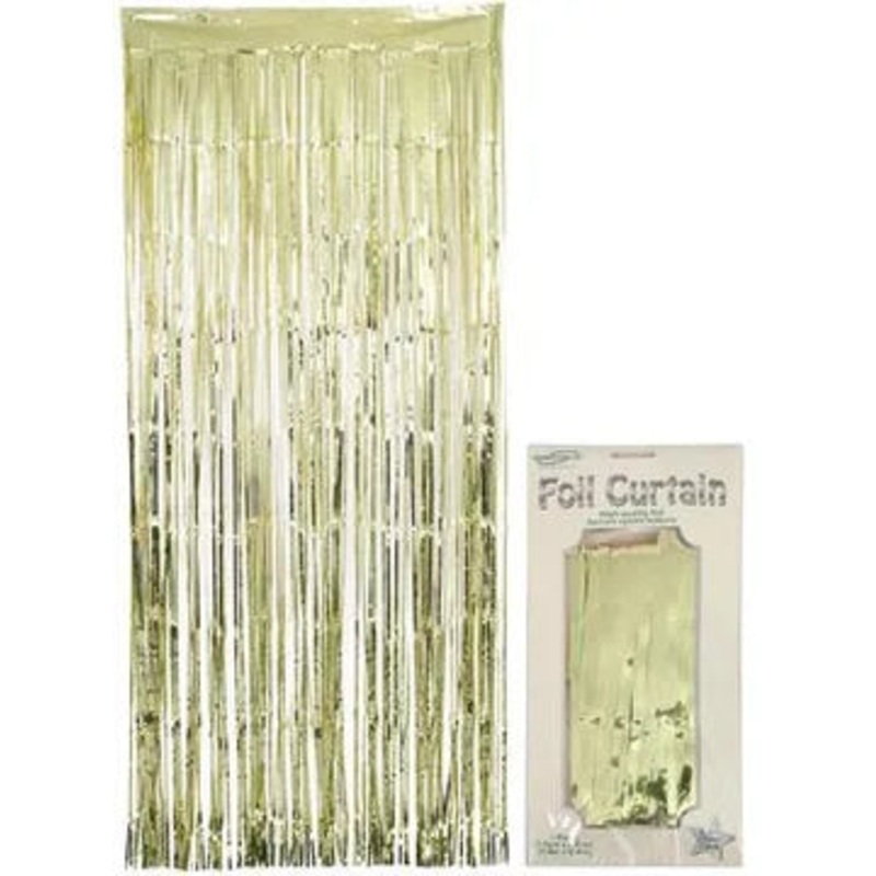Oaktree Foil Door Curtain 0.90m x 2.40m Metallic Gold