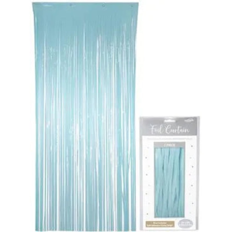 Oaktree Foil Door Curtain 0.90m x 2.40m Pastel Blue