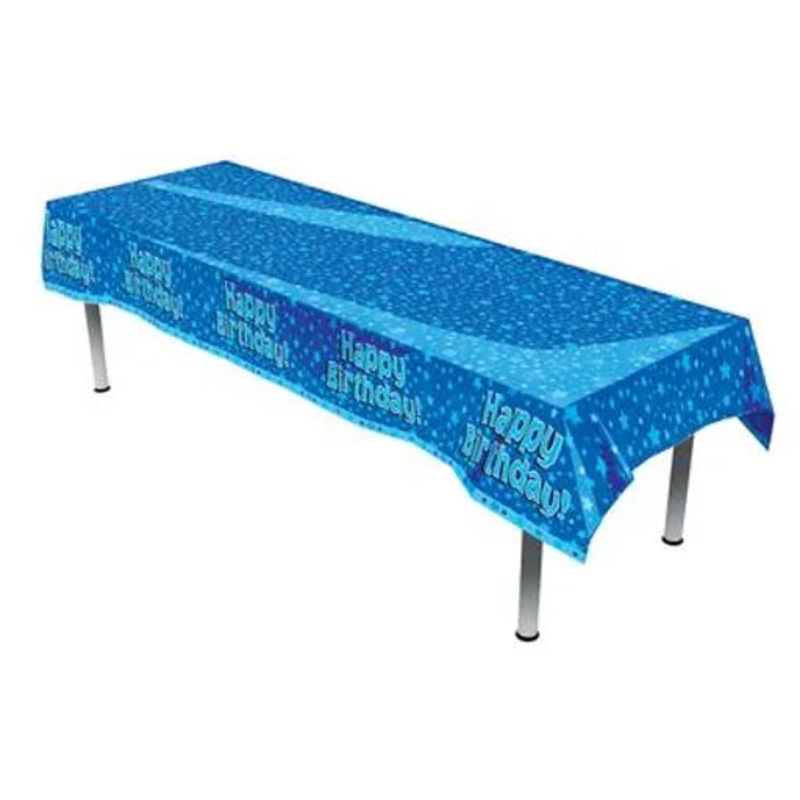 Oaktree Happy Birthday Colourfast Plastic Table Cover 137cm x 2.6m 1pc
