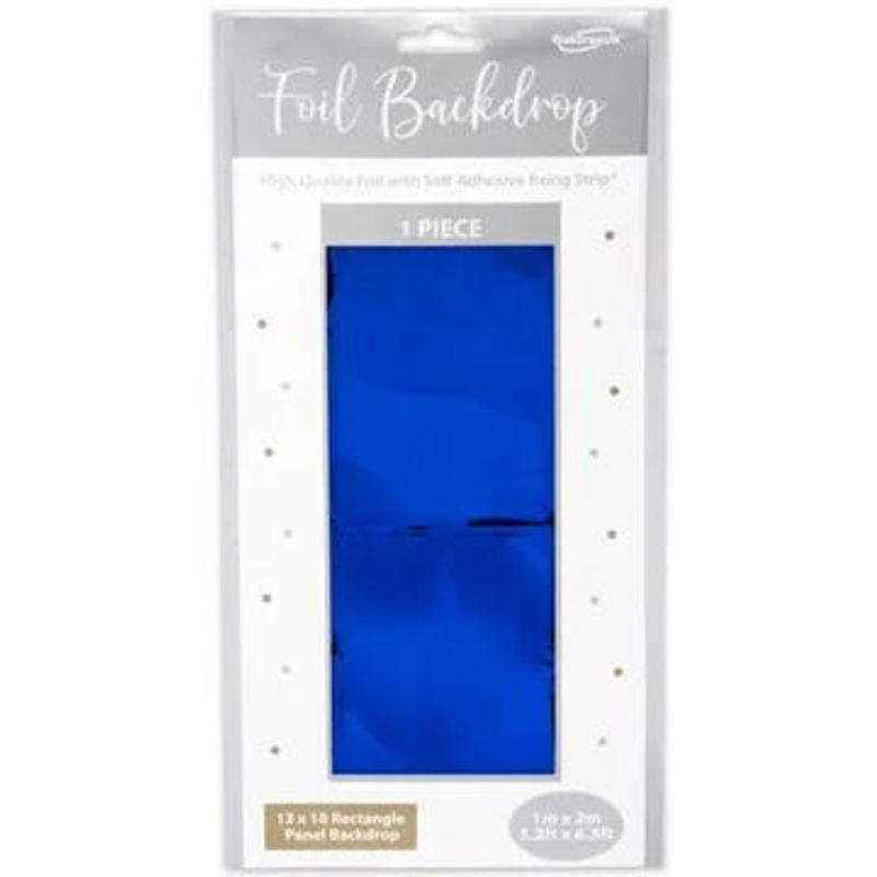 Oaktree Rectangle Foil Backdrop 1m x 2m Metallic Blue