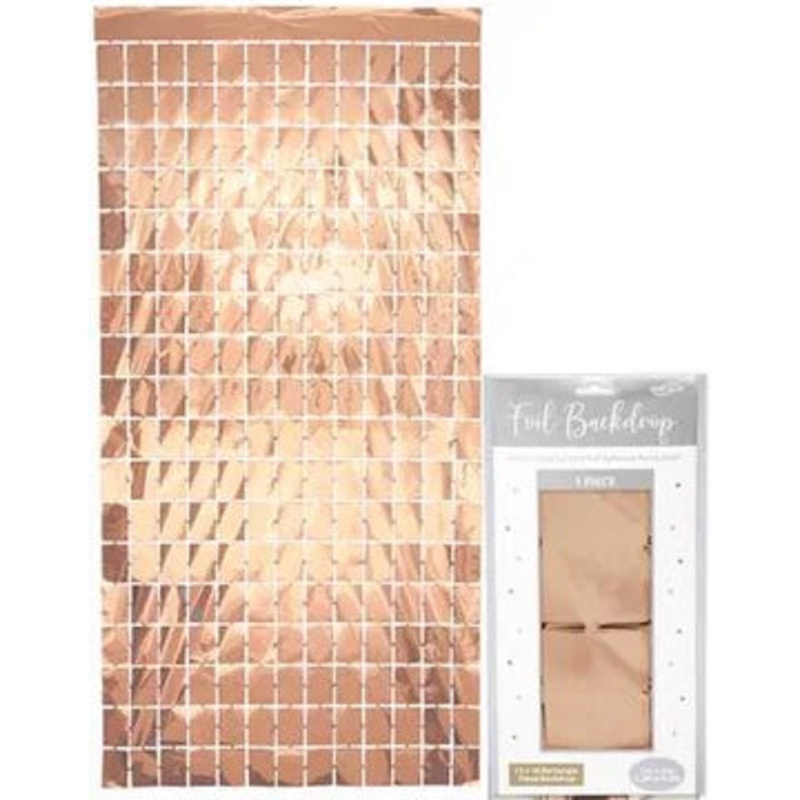 Oaktree Rectangle Foil Backdrop 1m x 2m Metallic Rose Gold