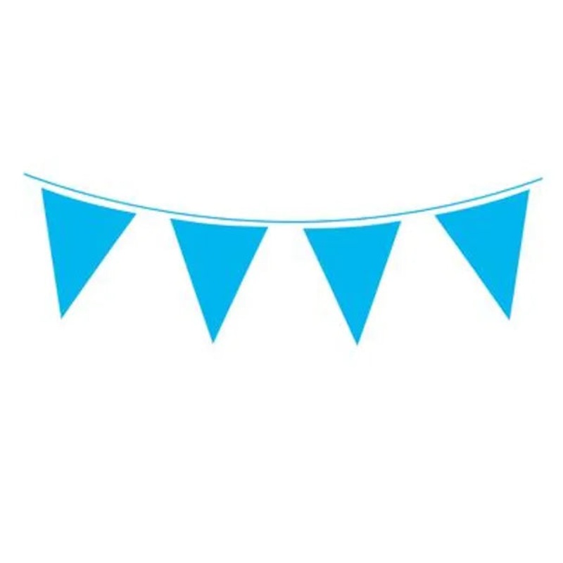 Oaktree Solid Colour Waterproof Bunting 20 flags 20cm x 30cm 10m Lt. Blue