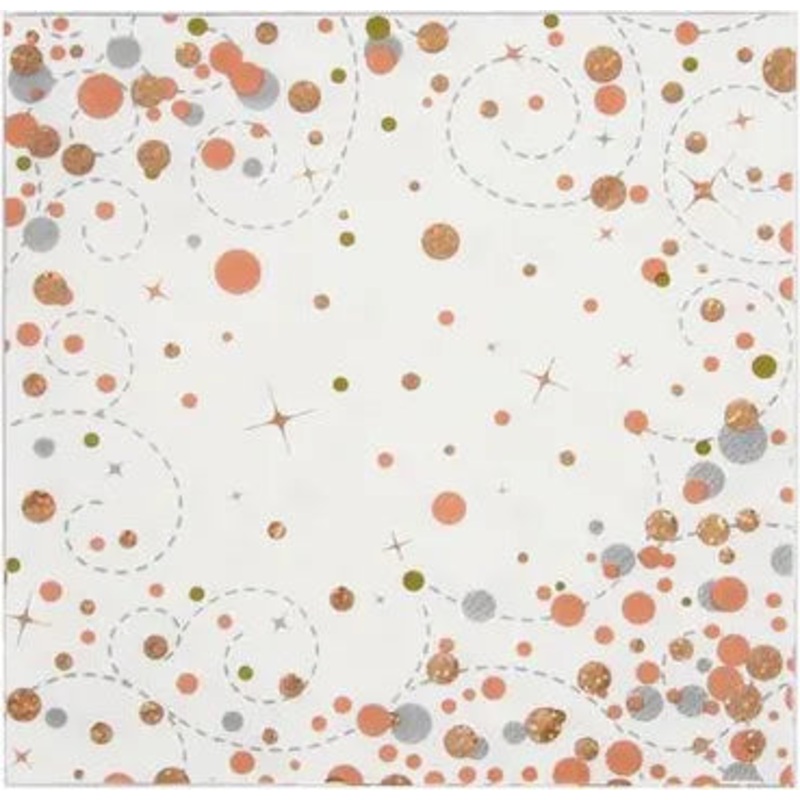 Oaktree Sparkling Fizz Rose Gold 33cm x 33cm 3-ply Napkins 16pcs