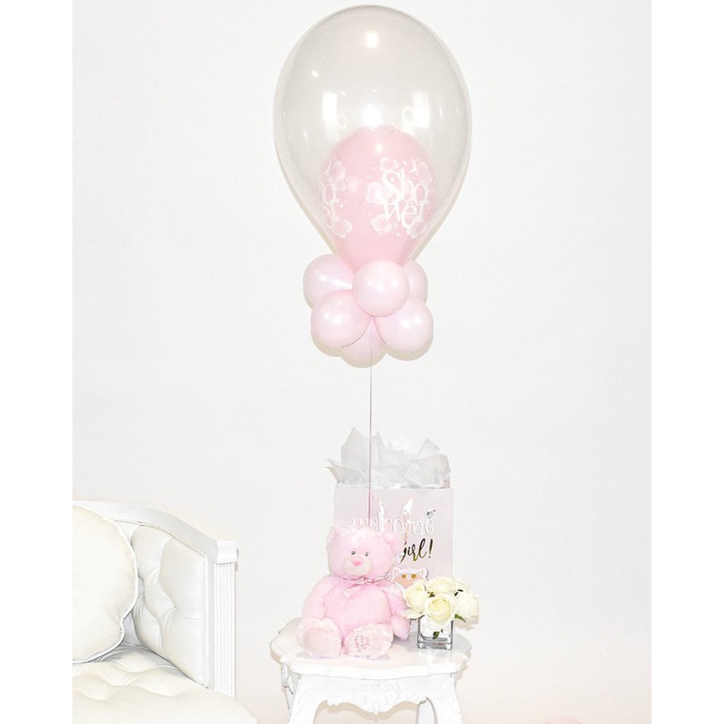 Pink Baby Shower Balloon Centerpiece