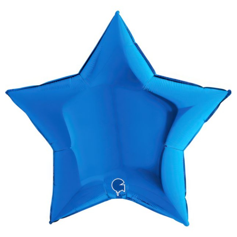 Star 36"Blue Foil Balloon Packaged Star Shape