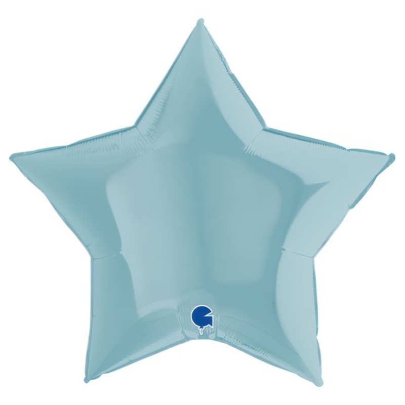 Star 36"Pastel Blue Foil Balloon Packaged Star Shape