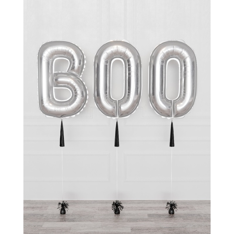 BOO Foil letter Balloons with Tassels