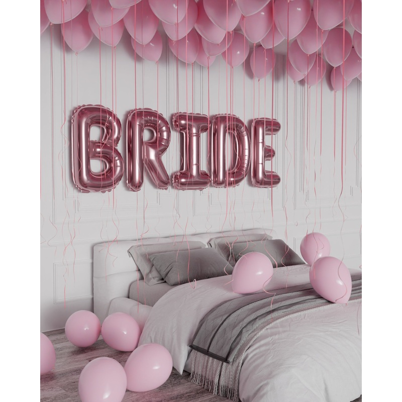 Bride Surprise Balloon Room Setup - Pink