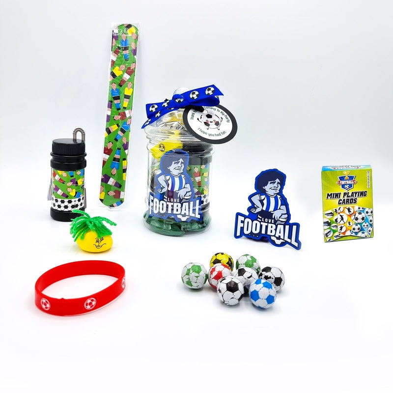 Football Party Favours With Toys And Sweets In Gift Jars