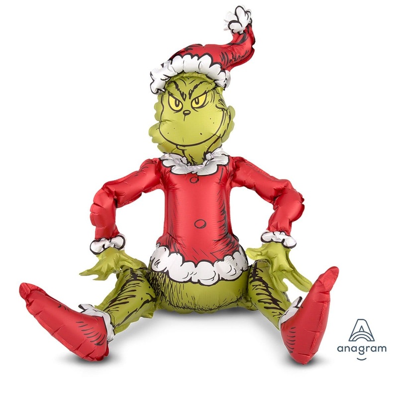 Giant Sitting Santa Grinch Balloon
