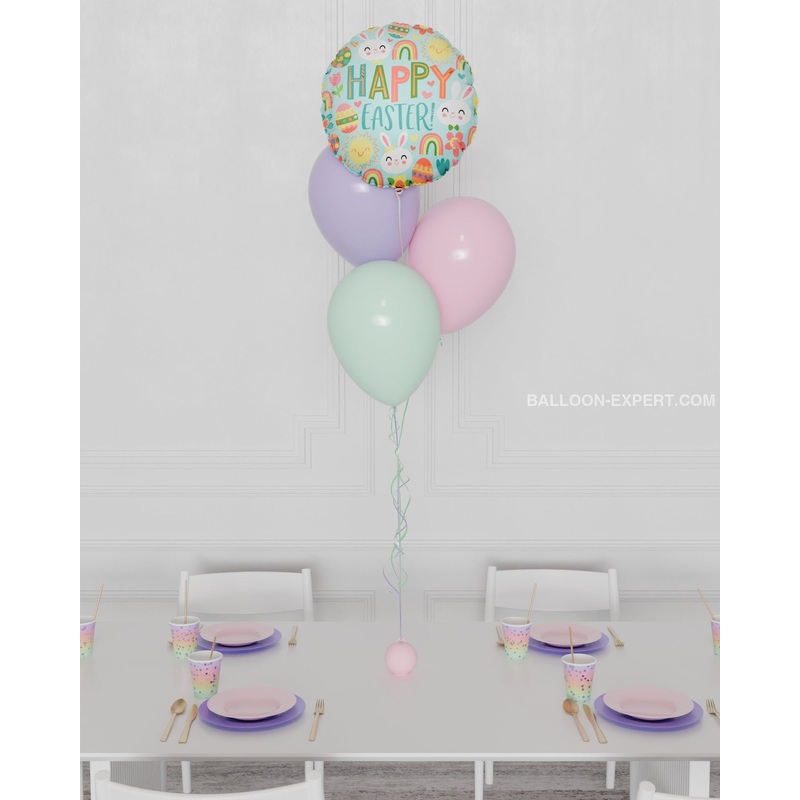 Happy Easter Foil Balloon Bouquet, 4 Balloons