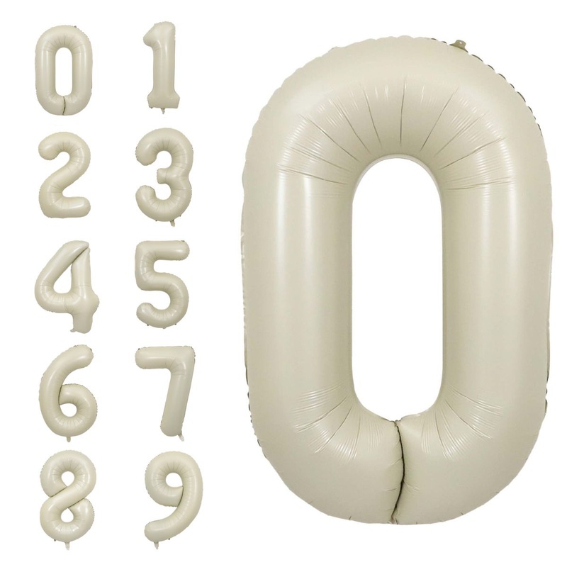 Ivory Number Balloon, 34 Inches