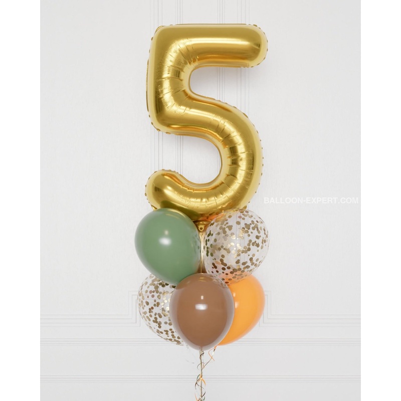 Jurassic World Number Confetti Balloon Bouquet, 7 Balloons