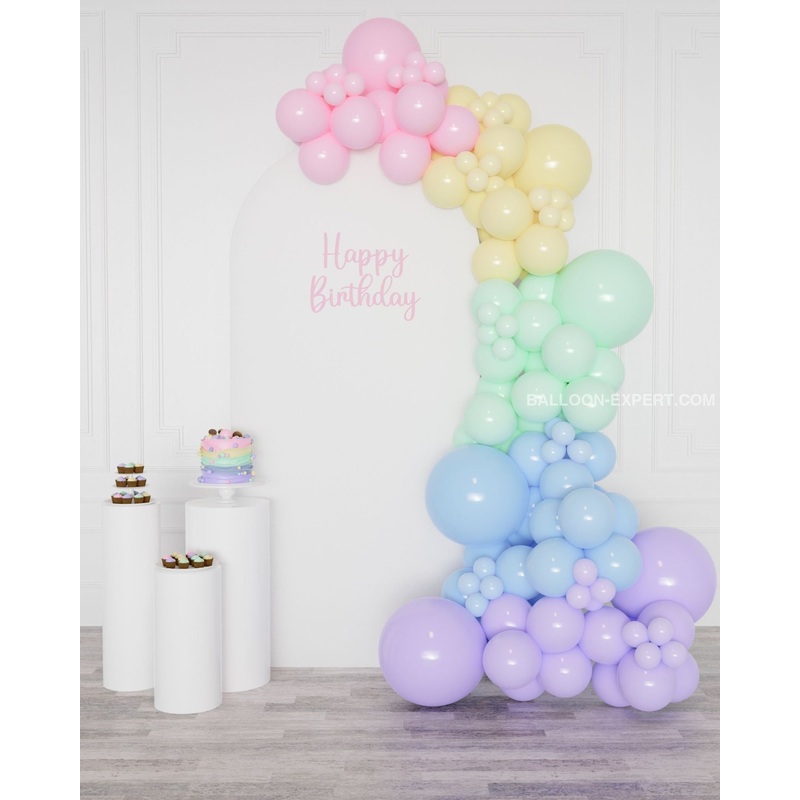 Pastel Rainbow - Balloon Garland, 12 ft
