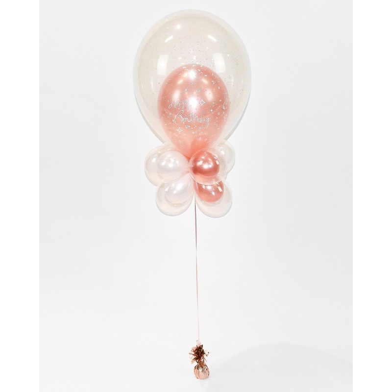 Rose Gold Birthday Balloon Centerpiece